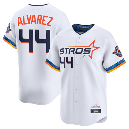 H.Astros #44 Yordan Alvarez Player White City Connect Limited Player Baseball Jerseys