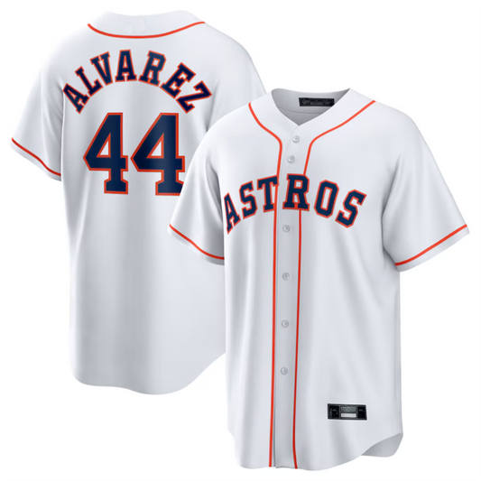 H.Astros #44 Yordan ¡§¡élvarez Player White Home Replica Baseball Jerseys