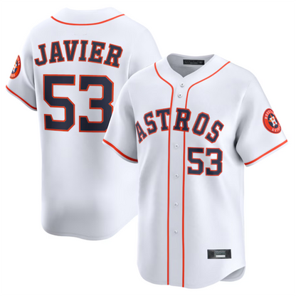 H.Astros #53 Cristian Javier Player White Home Limited Baseball Jerseys