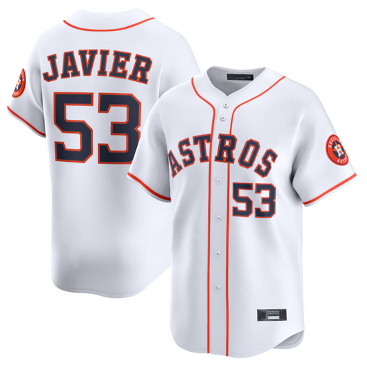 H.Astros #53 Cristian Javier Player White Home Limited Baseball Jerseys