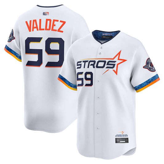 H.Astros #59 Framber Valdez Player White City Connect Limited Baseball Jerseys