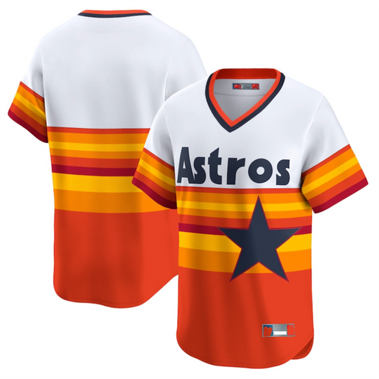 H.Astros Blank Player White Throwback Cooperstown Collection Limited Baseball Jerseys