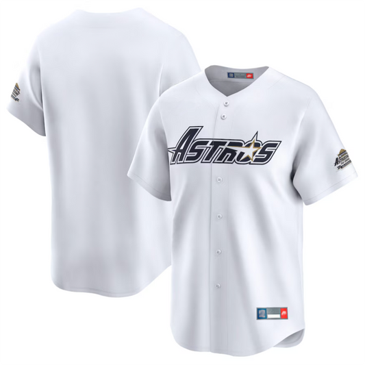 H.Astros Blank Player White Throwback Cooperstown Collection Limited Baseball Jerseys