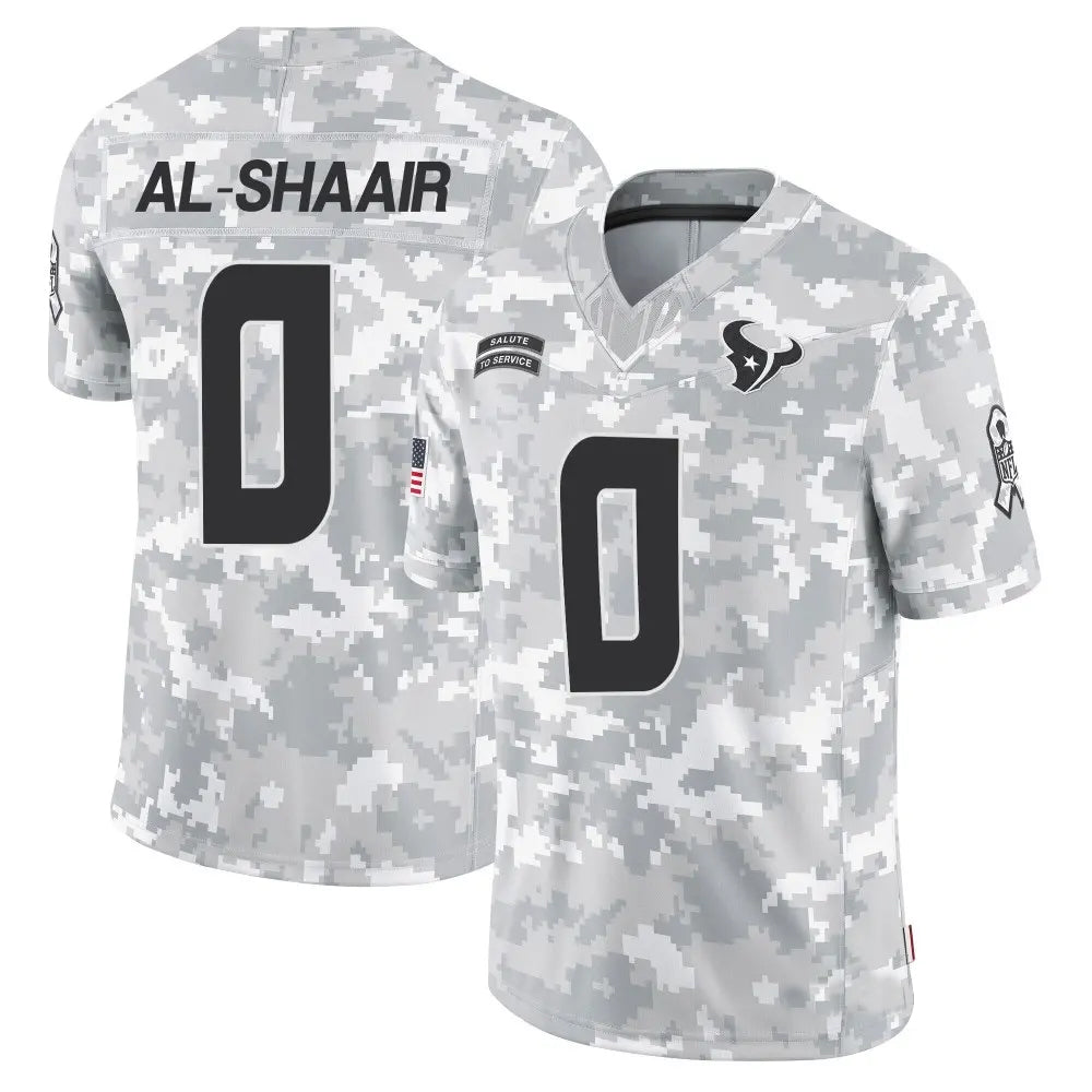 H.Texans #0 Azeez Al-Shaair Player Arctic Camo Salute to Service Limited Football Jerseys