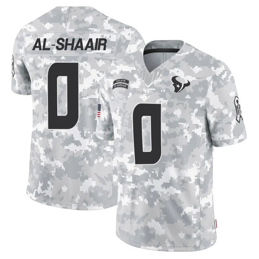 H.Texans #0 Azeez Al-Shaair Player Arctic Camo Salute to Service Limited Football Jerseys