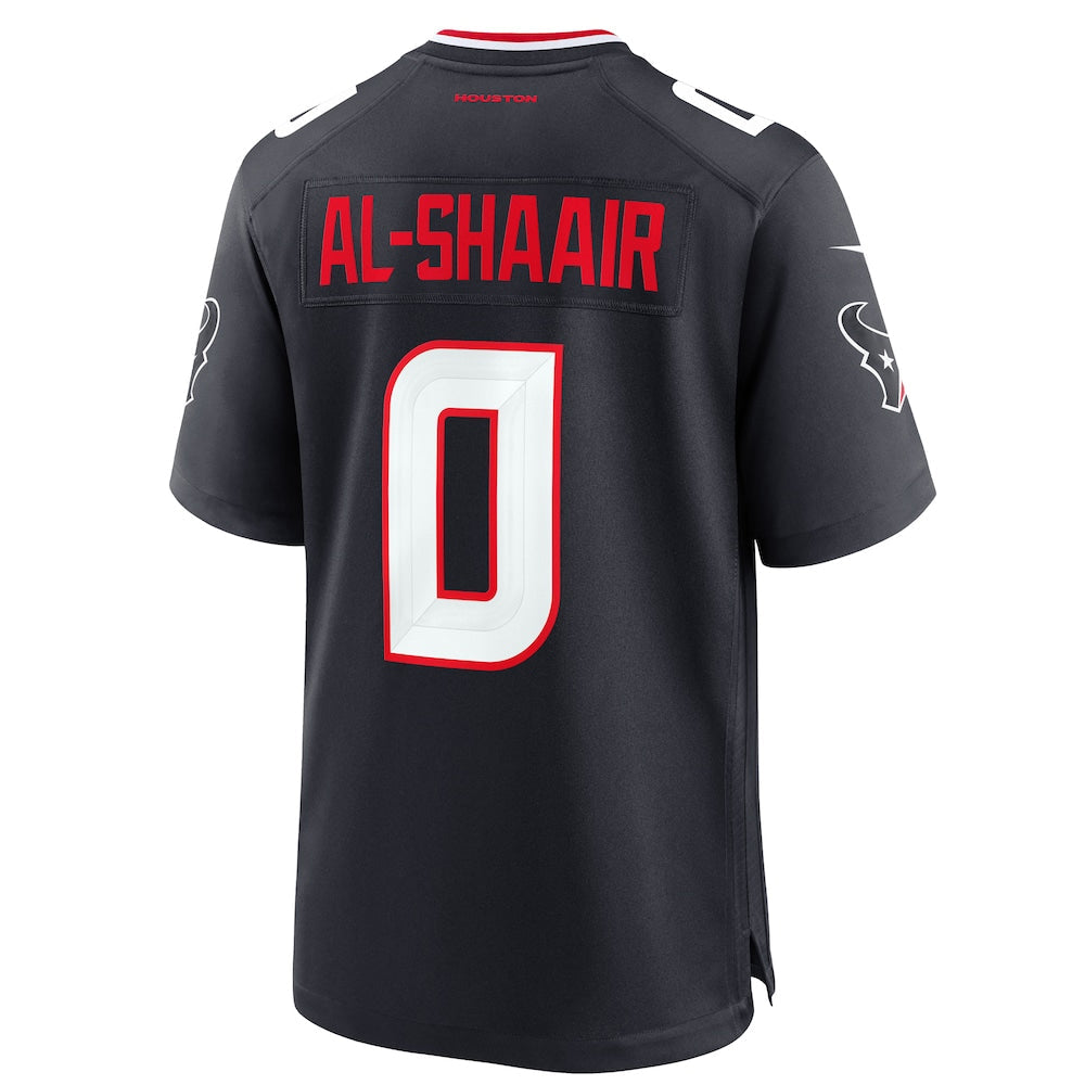 H.Texans #0 Azeez Al-Shaair Player Navy Home Game Football Jerseys