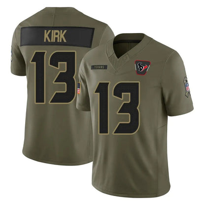 H.Texans #13 Christian Kirk Player Salute To Service Olive Football Jerseys