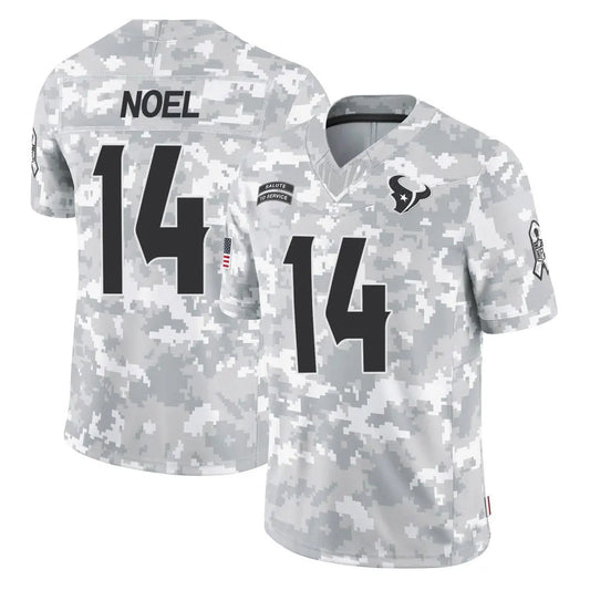 H.Texans #14 Jaylin Noel Player Arctic Camo Salute to Service Limited Football Jerseys