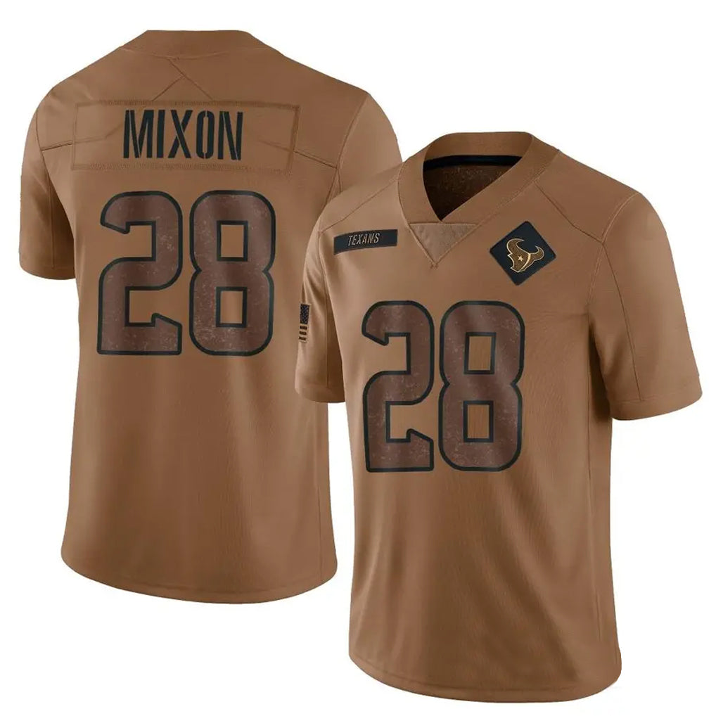H.Texans #28 Joe Mixon Player Brown Salute To Service Limited Football Jerseys