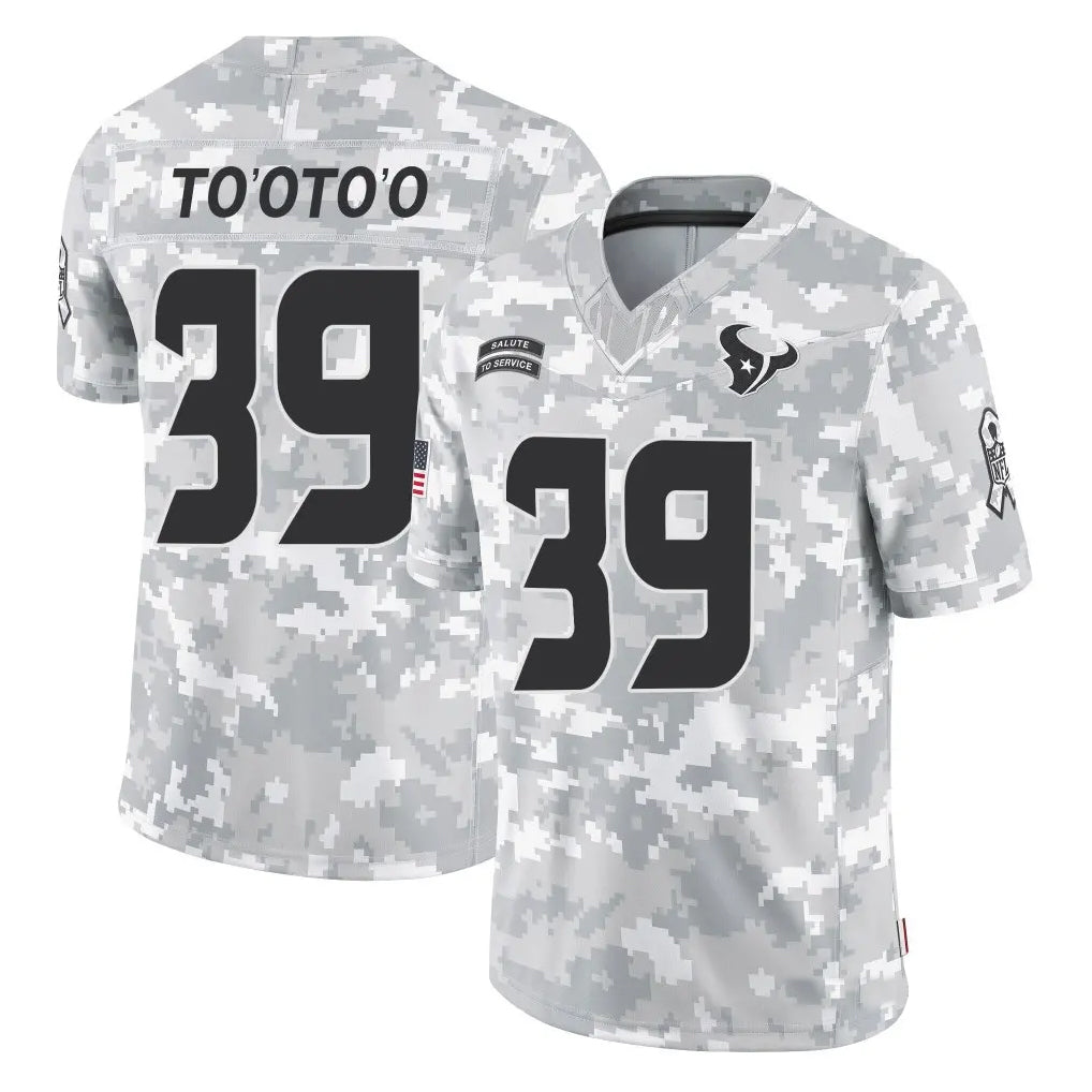 H.Texans #39 Henry To'oto'o Player Arctic Camo Salute to Service Limited Football Jerseys