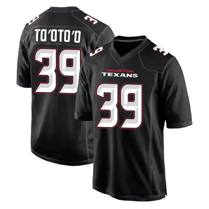 H.Texans #39 Henry To'oto'o Player Black Fashion Football Jerseys