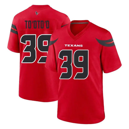H.Texans #39 Henry To'oto'o Player Red Home Game Football Jerseys