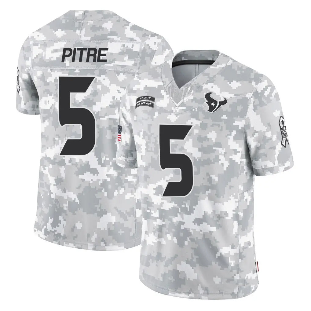 H.Texans #5 Jalen Pitre Player Arctic Camo Salute to Service Limited Football Jerseys