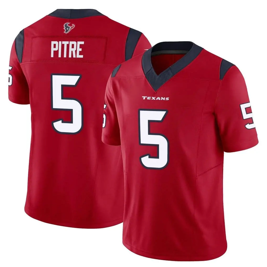 H.Texans #5 Jalen Pitre Player Red Vapor F.U.S.E. Limited Football Jerseys