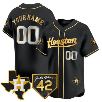 Custom H.Astros Jackie Robinson Patch Vapor Premier Limited Stitched Baseball Jerseys