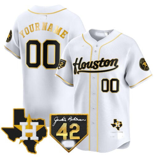 Custom H.Astros Jackie Robinson Patch Vapor Premier Limited Stitched Baseball Jerseys