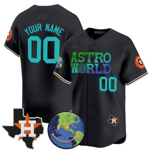 Custom H.Astros Cactus Jack Astro World Vapor Premier Limited Baseball Jerseys