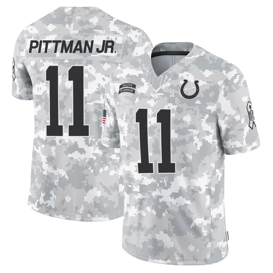 IN.Colts #11 Michael Pittman Jr. Player Arctic Camo Salute to Service Limited Football Jerseys