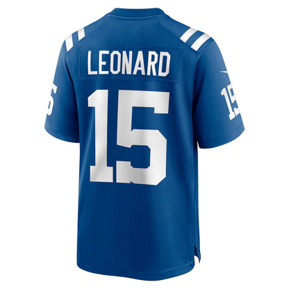 IN.Colts #15 Riley Leonard Player Royal Home Game Football Jerseys