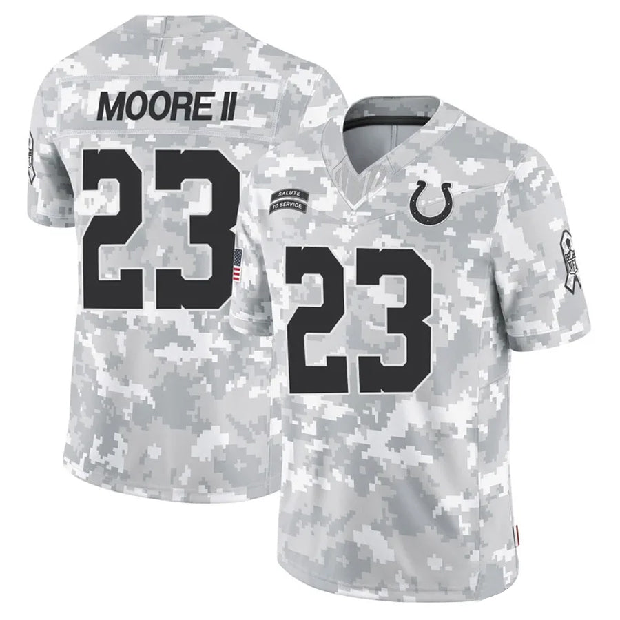IN.Colts #23 Kenny Moore II Player Arctic Camo Salute to Service Limited Football Jerseys