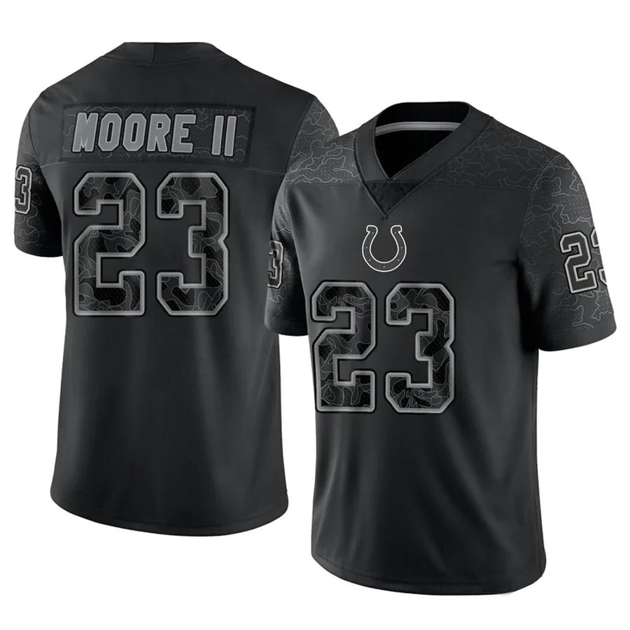 IN.Colts #23 Kenny Moore II Player RFLCTV Limited Black Football Jerseys