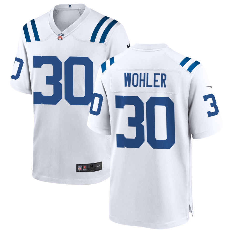 IN.Colts #30 Hunter Wohler Player White Home Football Jerseys