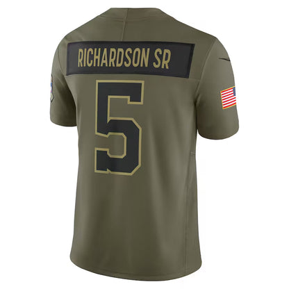 IN.Colts #5 Anthony Richardson Sr. Player Olive Salute to Service Limited Football Jerseys