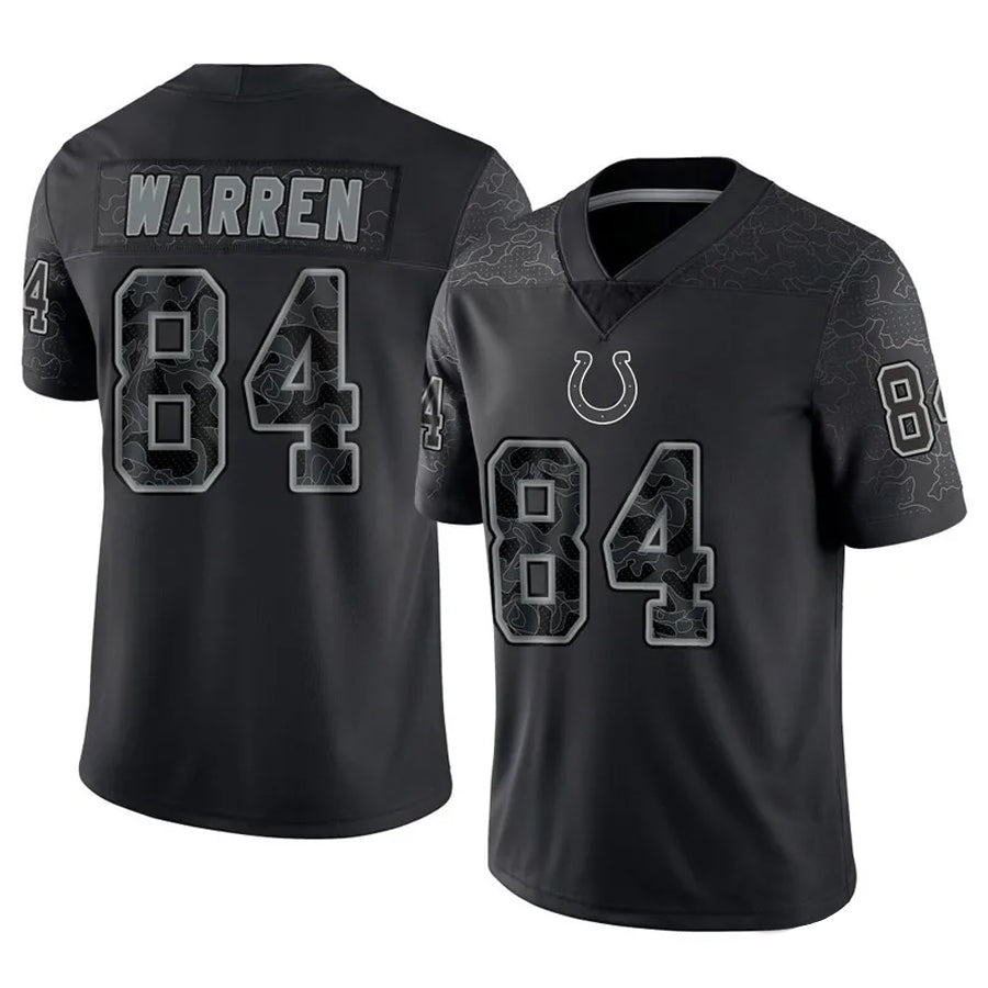 IN.Colts #84 Tyler Warren Player RFLCTV Limited Black Football Jerseys
