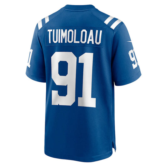 IN.Colts #91 JT Tuimoloau Player Royal Home Game Football Jerseys
