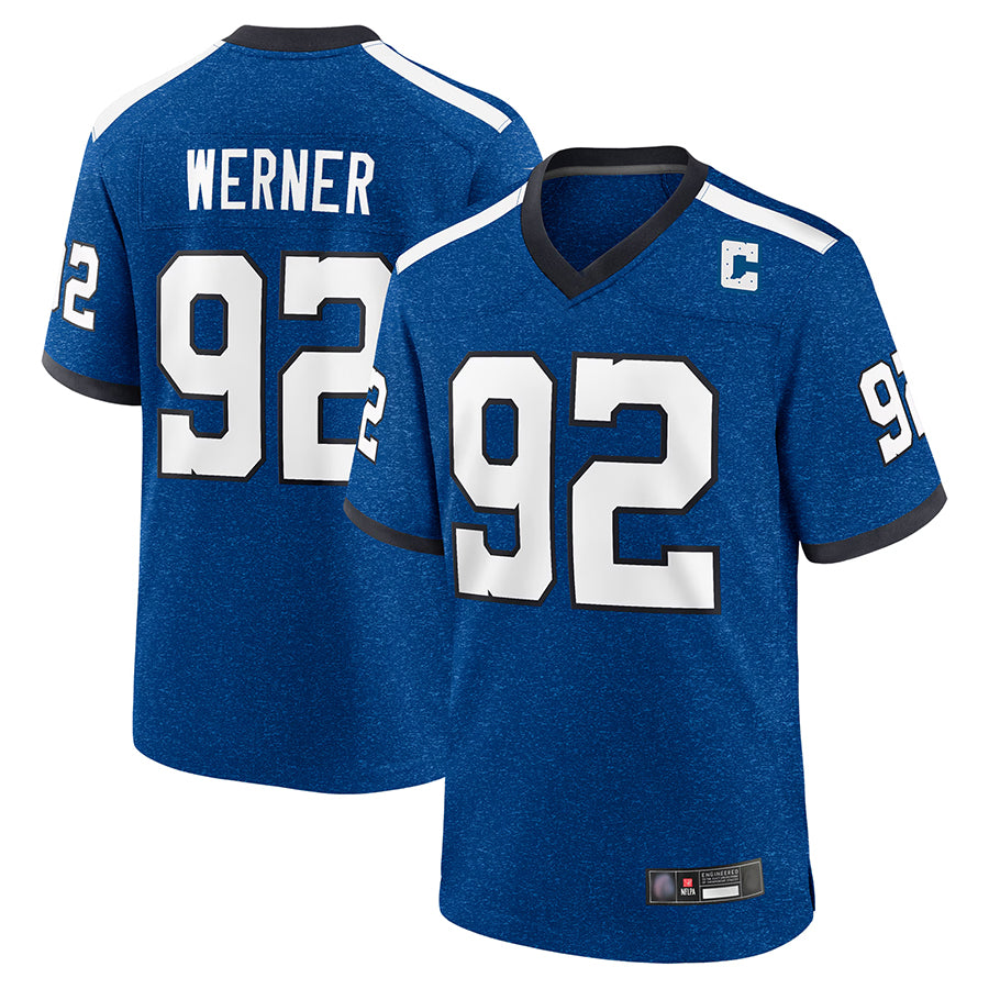 IN.Colts #92 Bjorn Werner Player Indiana Nights Alternate Game Football Jerseys