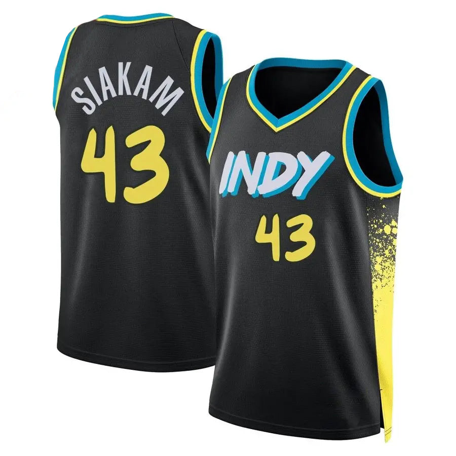 IN.Pacers #43 Pascal Siakam Player Black City Edition Swingman Basketball Jerseys