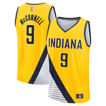 IN.Pacers #9 T.J. McConnell Player Fanatics Gold Fast Break Swingman Statement Edition Basketball Jerseys