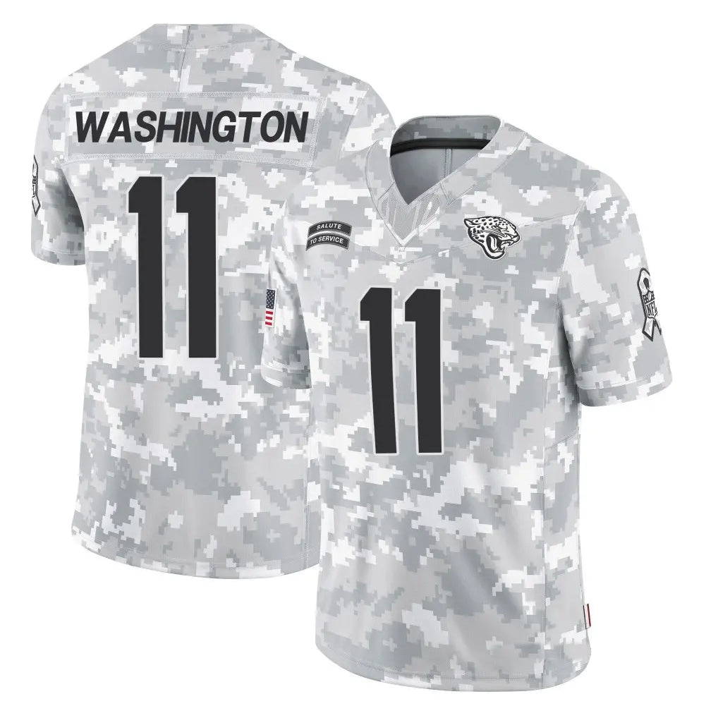 J.Jaguars #11 Parker Washington Player Arctic Camo Salute to Service Limited Football Jerseys