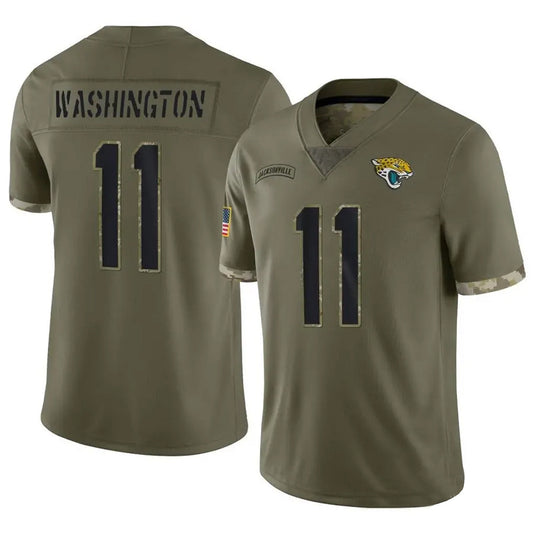 J.Jaguars #11 Parker Washington Player Olive Salute To Service Limited Football Jerseys