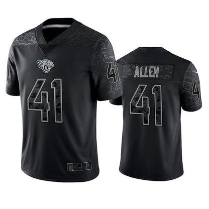 J.Jaguars #41 Josh Hines-Allen Player Black RFLCTV Limited Football Jerseys