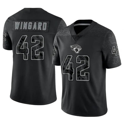 J.Jaguars #42 Andrew Wingard Player Black RFLCTV Limited Football Jerseys
