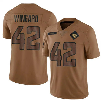 J.Jaguars #42 Andrew Wingard Player Brown Salute To Service Limited Football Jerseys