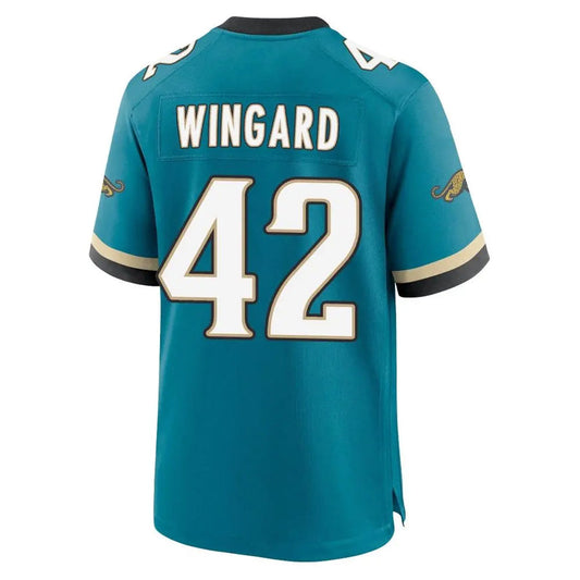 J.Jaguars #42 Andrew Wingard Player Teal Prowler Throwback Game Football Jerseys