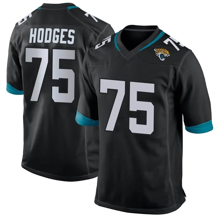 J.Jaguars #75 Cooper Hodges Player Black Home Game Football Jerseys