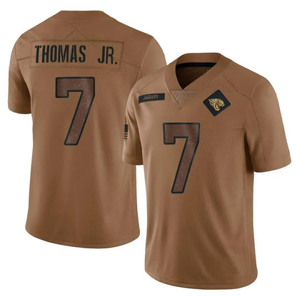 J.Jaguars #7 Brian Thomas Jr. Player Brown Salute To Service Limited Football Jerseys