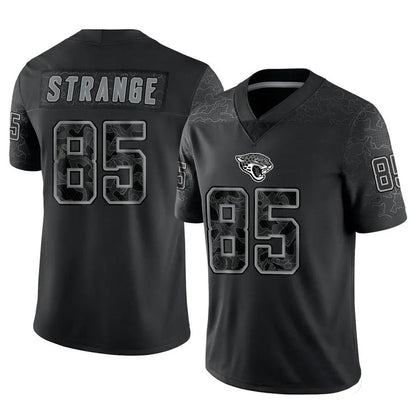 J.Jaguars #85 Brenton Strange Player Black RFLCTV Limited Football Jerseys