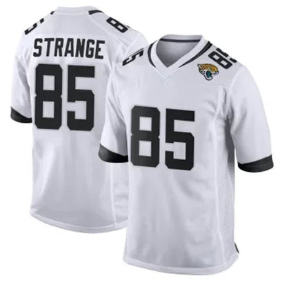 J.Jaguars #85 Brenton Strange Player White Home Game Football Jerseys