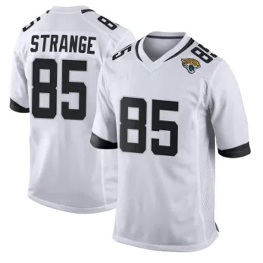 J.Jaguars #85 Brenton Strange Player White Home Game Football Jerseys