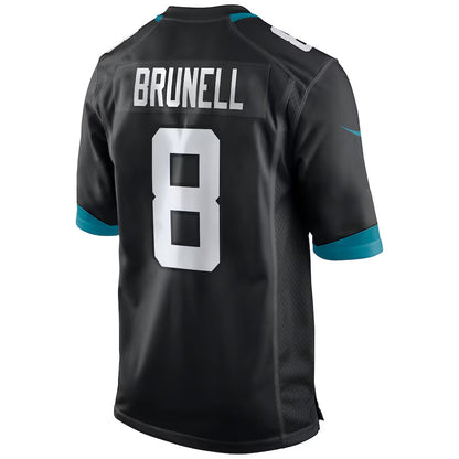J.Jaguars #8 Mark Brunell Player Black Alternate Game Football Jerseys