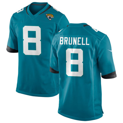 J.Jaguars #8 Mark Brunell Player Teal Home Game Football Jerseys