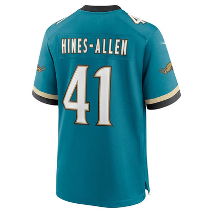 J.Jaguars #41 Josh Hines-Allen Player Teal Prowler Throwback Game Football Jerseys