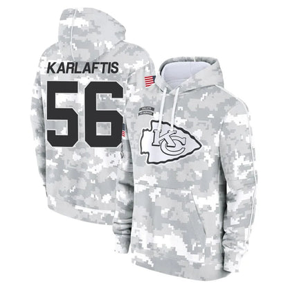 KC.Chiefs #56 George Karlaftis Player Salute to Service Hoodies Football Jerseys