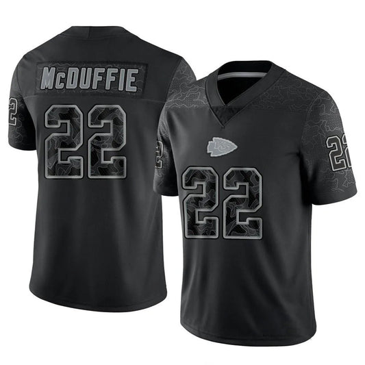 KC.Chiefs #22 Trent McDuffie Player Black RFLCTV Limited Football Jerseys
