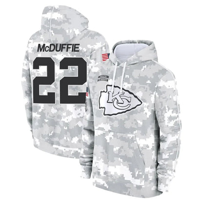 KC.Chiefs #22 Trent McDuffie Player Salute to Service Hoodies Football Jerseys