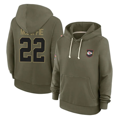 KC.Chiefs #22 Trent McDuffie Player Salute to Service Hoodies Football Jerseys